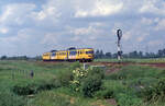 NS 164 am Einfahrsignal von Klarenbeek als Zug S-17845 (Apeldoorn - Zutphen), 09.06.1997.Es stand dort noch der Streckenfernsprecher, jetzt längst Geschichte.