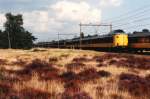 Eine ganz lange Koploper-zug (Koplopers 4095, 4012, 4072, 4022 und 4059) mit IC 556 Leeuwarden/Groningen-Rotterdam CS/Den Haag CS bei Nunspeet am 24-8-1994. Bild und scan: Date Jan de Vries.