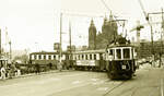 Historisches Bild vom Einsatz des ehemaligen Badner Zuges auf dem Netz der Stadt Amsterdam am 30.08.1987.