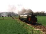 2 (MBS) mit Dampfzug 133S Haaksbergen-Boekelo bei Haaksbergen am 22-4-2001.