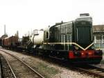 Lok 11 der MBS (die frhere NS 451) mit Gterzug 53G Haaksbergen-Boekelo auf Bahnhof Haaksbergen am 22-4-2001.