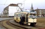 Als das Personal des Tw 1222 den Fotografen bemerkte, stellte es sich vor dem Triebwagen in Positur (Scheveningen Haven Februar 1980)