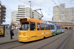 Niederlande / Straßenbahn (Tram) Den Haag: BN GTL8-II (Wagennummer 3143) von HTM Personenvervoer N.V., aufgenommen im April 2016 im Stadtteil Scheveningen in Den Haag.