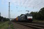 Am Morgen des 11.07.2013 durchfuhr ES 64 F4-991 von ERS Railways mit einem Containerzug den Bahnhof von Orschweier gen Norden.