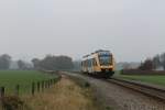 Lint-Triebwagen nr 43 von Syntus mit Regionalzug 30845 Zutphen-Winterswijk bei Warnsveld am 19-11-2012.