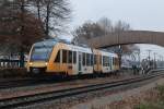 Lint-Triebwagen nr 41 von Syntus mit Regionalzug 30856 Winterswijk-Zutphen auf Bahnhof  Ruurlo am 19-11-2012.