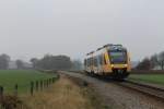 Lint-Triebwagen 43 von Syntus mit Regionalzug 30845 Zutphen-Winterswijk bei Warnsveld am 19-11-2012.