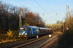 101 033 zieht den DZ 26001 nach Trier durch Grevenbroich Erftwerk in Richtung Köln.