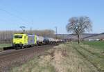 119 008-0 RHC mit Kesselwagen bei Retzbach-Zellingen am 28.03.2017