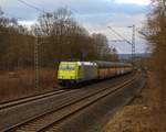 119 009-8 mit geschlossenen ARS-Autotransportwagen in Fahrtrichtung Süden.