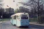 Oslo Oslo Sporveier: SL 9 (Tw 158) Drammensveien am 8. Mai 1971. - Triebwagen dieses Typs wurden 'Goldfische' genannt.