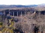 Die Norddalen-Brcke, hchste und lngste Brcke der Ofotbanen in der Nhe des Haltepunktes Ssterbekk, gebaut 1902, aber nach einen Unfall seit 1988 nicht mehr in Betrieb, die Strecke wurde auf 1 bis 2 km neu trassiert, aufgenommen am 10.10.2006. Die neue Strecke fhrt direkt unter dem Fotostandpunkt vorbei.