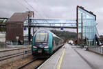 Triebzug 75568 ist als R40 von Bergen in Geilo angekommen, wendet die Fahrrichtung und fährt wieder als R40 nach Bergen zurück. Geilo, 3.9.2024