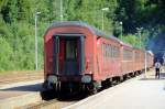 Ganz auf modernisierte Wagen verzichten (obschon diverse B3 vor kurzem komplett berholt wurden) muss die Nordlandsbahn: Dieser Zug, aufgenommen am 2.7.2010 in Grong, besteht fast ausschliesslich aus