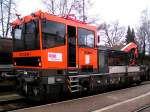 SKL X 630 505-6; 99 81 9130 005-7(Robel_Gleiskraftwagen 54.22), ist soeben von der  EMMA-Sturmtief-Erkundungsfahrt  am Bhf.