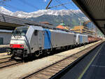 Railpool 186 259 & 282 mit einem Schrottgüterzug nach Italien bei der Einfahrt in Innsbruck Hbf. Nach kurzem Zwischenhalt fuhr der Zug richtung Brenner weiter. Aufgenommen am 31.05.2021