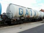 Zans 37 84(NL-GATXD)7836 153-8, steht lt. Gefahrengutkennzeichnung mit Diesel/Heizöl, zur Entladung am Ladegleis in Ried bereit; 211105
