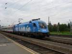 1016 023-2  Kyoto Express  bei der Einfahrt in Zeltweg mit einem BB EC von Villach nach Wien Sd. Am 31.07.08