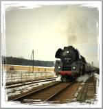 Beim Winterdampf im Hausruck fhrt die Dampflok 01.533 der GEG mit SDZ 16188 von Simbach nach Attnang-Puchheim.