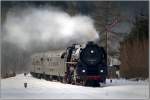 Beim Winterdampf im Hausruck fhrt die Dampflok 01.533 der GEG mit SDZ 16188 von Simbach nach Attnang-Puchheim.