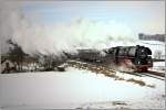 Beim Winterdampf im Hausruck fhrt die Dampflok 01.533 der GEG mit SDZ 16188 von Simbach nach Attnang-Puchheim.