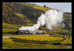 Vorbei an den Weinbergen in der Wachau, dampft die Gölsdorf Dampflok 310.23 mit dem SDZ 17264 von Wien Heiligenstadt nach Spitz an der Donau.