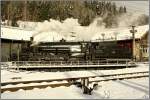 Auf der Drehscheibe prsentiert sich die Dampflok 310.23 welche zuvor mit dem Sonderzug 16801 von Wien Sd nach Mrzzuschlag fuhr.