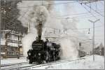 Dampflok 310.23 bei der Ausfahrt Semmering mit dem Sonderzug 16801 von Wien Sd nach Mrzzuschlag zum Mrzer Christkindlmarkt.