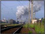 Dampflok 52.4984 Eberhard mit Sonderzug von Judenburg nach Wien bei der Ausfahrt Bh Knittelfeld 26.05.2007 