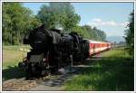 52.4984 der BB Nostalgie am 18.5.2007 mit dem GKB-Plandampfzug R 8555 von Graz nach Wies-Eibiswald bei der Ausfahrt aus Premsttten-Tobelbad.