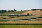 Sptsommer im Weinviertel: BR 52.4984 rollt gemtlich der Haltestelle in Mollmansdorf entgegen.