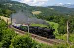 ÖSEK 52.100 + ARGE 1041.15 bespannten heute mit Nachschiebe 1142.628 den SR14819 von Wien FJB zum Int.Nostalgiefest, 160 Jahre Semmeringbahn in Mürzzuschlag.