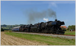 52.100 und 52.1227 mit ihrem SR 17086 von Graz nach Wien kurz nach dem Bahnhof Söchau 16.9.2016.
