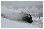 IGE Dampfsonderzug D 16111 mit GEG 77.28 an der Spitze, aufgenommen am 5.1.2007 zwischen Ottnang und Holzleithen.