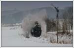 IGE Dampfsonderzug D 16111 am 5.1.2008 beim Einfahrsignal des Bahnhofes Hausruck.