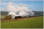 GEG 77.28 mit dem Fotozug 91159 von Attnang-Puchheim nach Hausruck, aufgenommen kurz vor dem Zielbahnhof Hausruck am 21.10.2009.