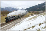 SR 14486 von Eisenerz nach Selzthal, bis Admont mit ÖGEG 1141.21, von Admont bis Selzthal mit 78.618 bespannt, am 17.3.2018 mit Blick auf Admont.