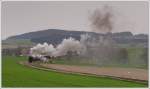 GEG 78 618 mit ihrem Fotozug SLP 13432 von Ried im Innkreis nach Attnang-Puchheim am 21.4.2010, aufgenommen beim Einfahrsingal Eberschwang.