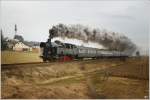 Dampflok 78 618 in voller Fahrt mit R 14310 von Braunau am Inn nach Attnang-Puchheim.