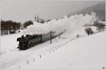 Winterdampffahrt durchs Gesuse - Unter diesem Motto fuhr die IGE Bahntouristik mit der GEG Dampflok 78.618 von Salzburg ber Linz, St.Valentin, Steyr, Hieflau durch die beeindruckende Gesuse-Schlucht nach Selzthal. 
Admont 6.1.2012