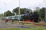 ÖGEG 78.618 am 27.September 2014 mit dem Sonderzug nach Breclav im Bf. Mikulov na Morave.