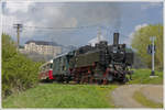 93.1360 (431.029) am 30.4.2017 mit einem Fotozug im Sazavatal mit Blick auf die berühmte Burg Český Šternberk.