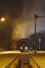 431.032 (ex ÖBB 93.1360) am frühen Morgen im Bahnhof Martinice v Krkonosich (13.01.2019)