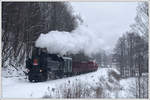 431.032 (ex ÖBB 93.1360) am 12.1.2019 mit ihrem Pn 59253 von Poniklá nach Martinice v Krk.