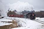 Mit viel Rauch fuhr die 431.032 (ex ÖBB 93.1360) aus Syrenov in Richtung Turnov aus.