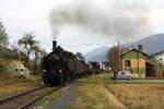 NBIK 93.1332 am 23.Oktober 2020 als NBiK-Fahrt 2 (Ferlach - Feistritz im Rosental) bei der Ausfahrt aus dem Bahnhof Weizelsdorf.