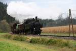 NBIK 93.1332 am 24.Oktober 2020 als NF 14790 (Launsdorf-Hochosterwitz - Wietersdorf - Launsdorf-Hochosterwitz) beim Strecken-Km 4,6 der Görschitztalbahn.