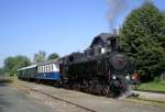 93.1332 der Nostalgiebahnen in Krnten am 28.8.2008 mit ihrem Dampf-Se(h)enzug im Bahnhof Weizelsdorf.