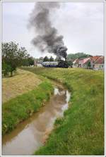 Sowohl bei der ersten, als auch bei der zweiten Fahrt am 28.5.2012 mit 93.1420 von Mistelbach nach Hohenau hatten wir ab Hauskirchen Pech mit dem Wetter.