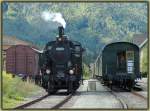 93.1332 der Nostalgiebahnen in Krnten (NBiK) beim 4. und letzten Karawankendampf der Saison 2006 am 31.8.2006 bei der ersten Rckfahrt von Faak am See nach Ferlach, beim Strzen in Ferlach.